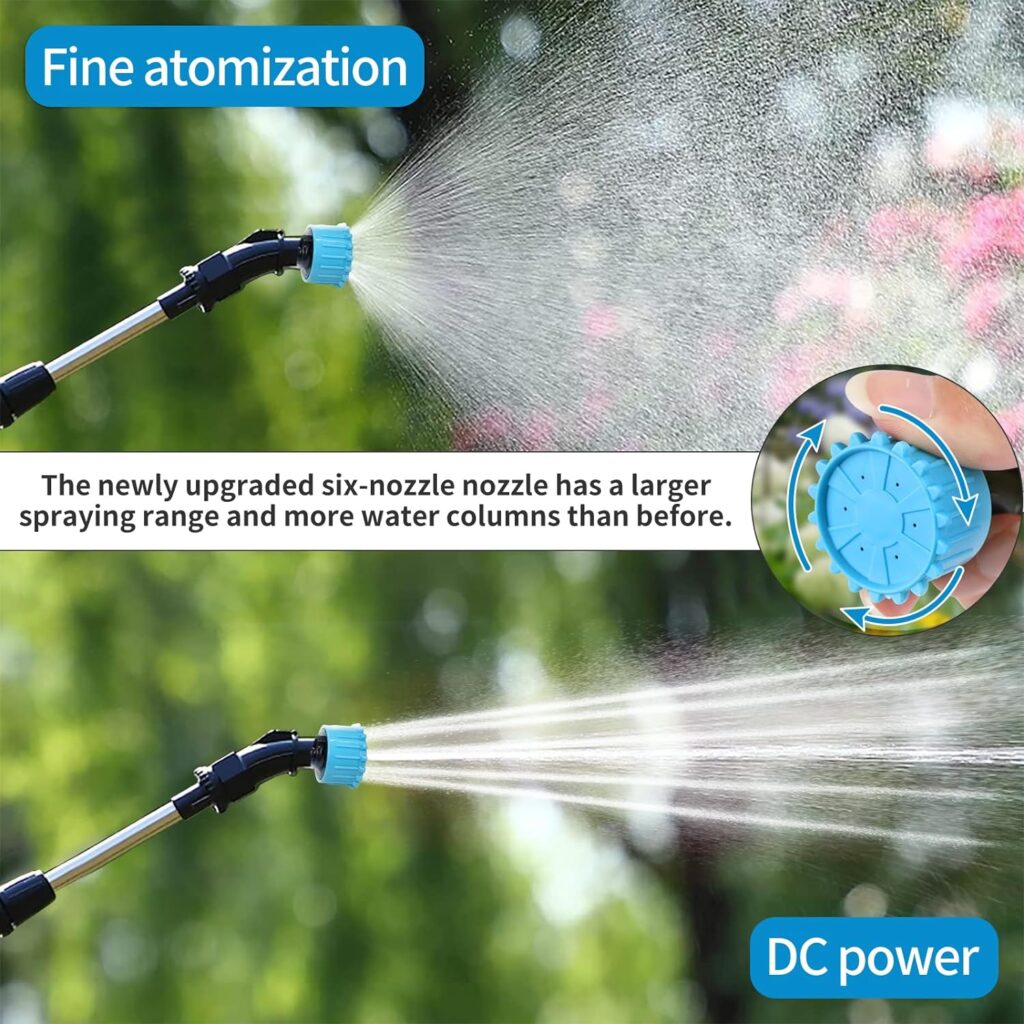 Amazon.com : Electric Plant Sprayer, 1.35 Gallon/5L Battery Powered Sprayer with USB Rechargeable Handle, Potable Garden Sprayer with Telescopic Wand, Sprayer Plant for Yard Lawn Weeds Plants (Blue-N) : Patio, Lawn  Garden