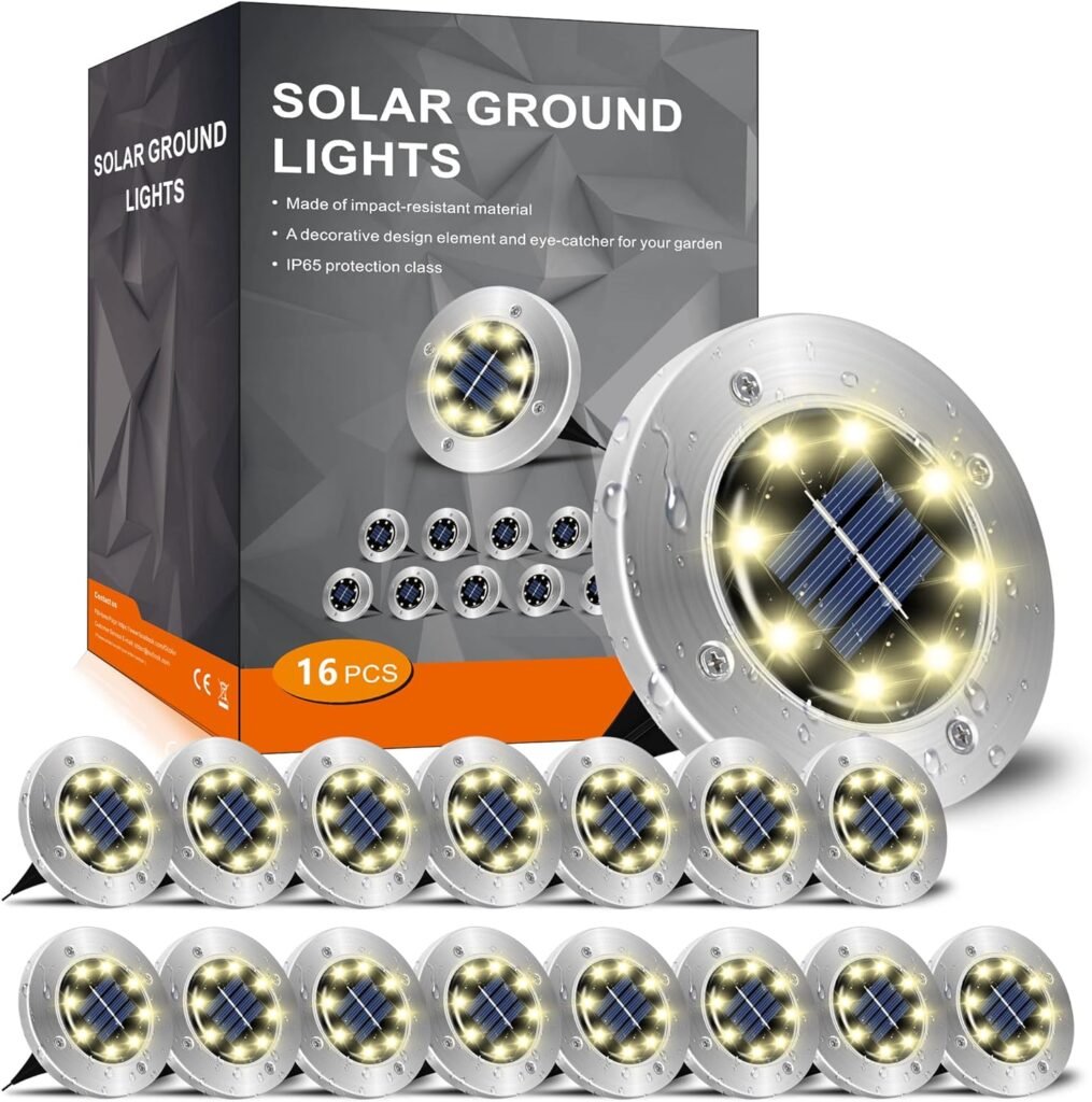 INCX Solar Lights for Outside,12 Pack Solar Lights Outdoor Waterproof, Solar Garden Lights Landscape Lighting for Patio Pathway Lawn Yard White