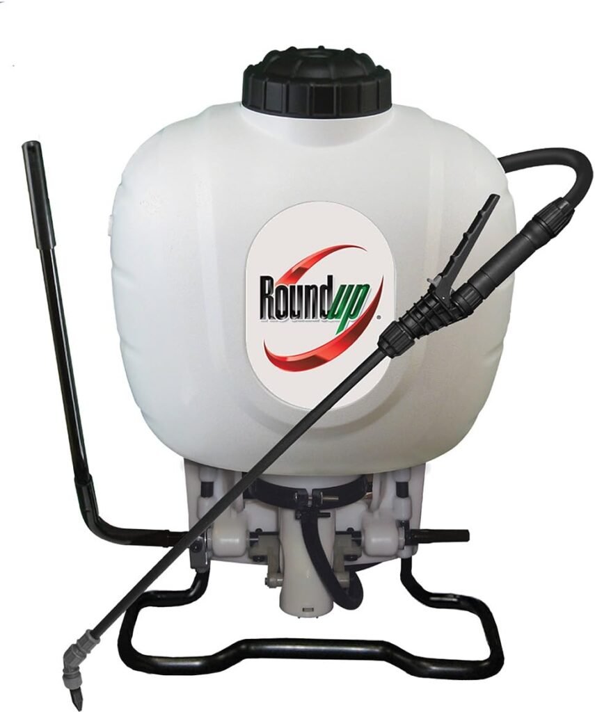 Roundup 190314 Backpack Sprayer for Fertilizers, Herbicides, Weed Killers  Insecticides, 4 Gallon , White